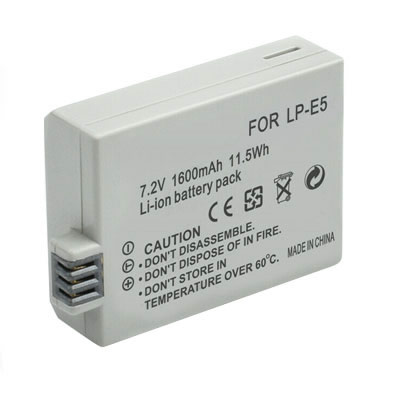 7.20V 1600mAh Replacement battery for Canon LP-E5 EOS 1000D 450D 500D Kiss X2 Kiss X3