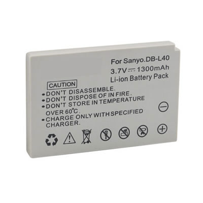 (image for) 3.70V 1300mAh Replacement DB-L40/40AEX/40AU Battery for Sanyo VPC-HD700 Xacti DMX-HD1 HD2 HD700 HD80