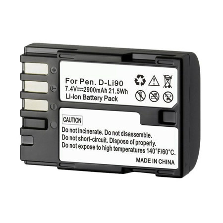 7.4V 2900mAh Replacement Camera battery for Pentax D-LI90 D-LI90P 645 645D K-5 K-7