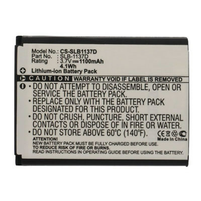 (image for) 3.70V 1100mAh Replacement SLB-1137D battery for Samsung i80 i85 i100 NV100HD 103 106 24 30 40 TL34HD