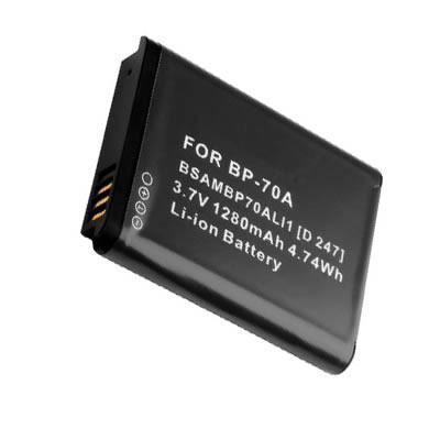 (image for) 3.70V 1280mAh Replacement battery for Samsung BP-70A BP70 SLB-70A AQ100 DV101 DV150F DV50 DV90 MV800