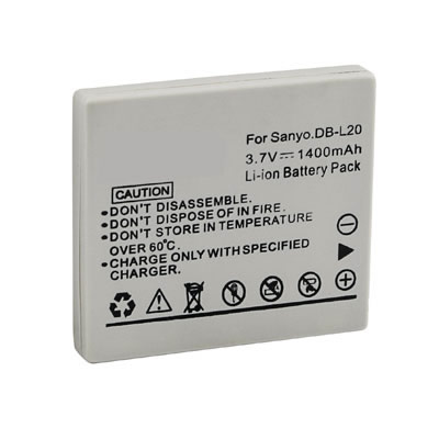 3.70V 1400mAh Replacement DB-L20 DB-L20AU Battery for Sanyo Xacti E1 E60 DMX-CG9 DSC-J4 Camera