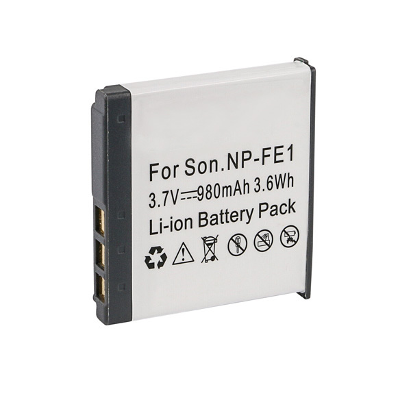980mAh Replacement battery for NP-FE1 NPFE1 Sony Cyber-shot DSC-T7 DSC-T7/B - Click Image to Close