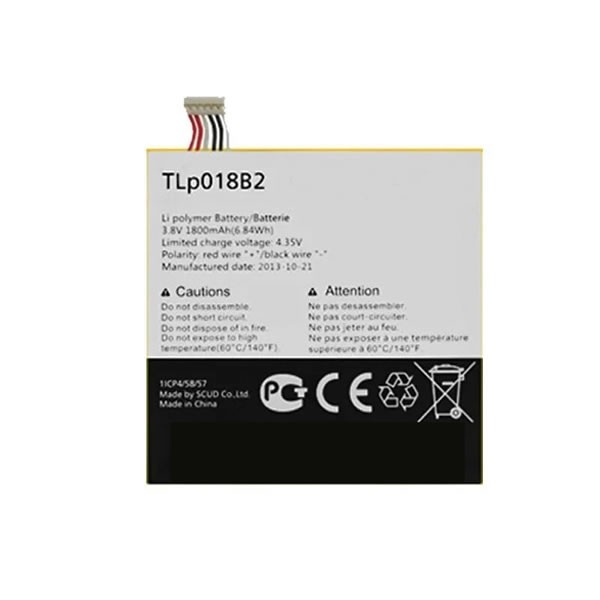 (image for) Replacement TLp018B2 Battery for T-Mobile Alcatel One Touch Fierce 7024W 7024R 7024N Idol OT-6030D 6030X 6030A 6030 3.8V 1800mAh