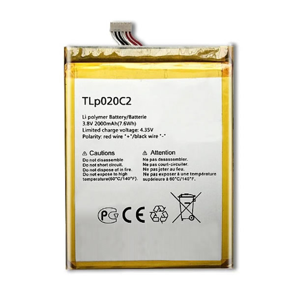 (image for) Replacement TLp020C2 Battery for Alcatel One Touch TCL idol X S950 S950T 3.8V 2000mAh