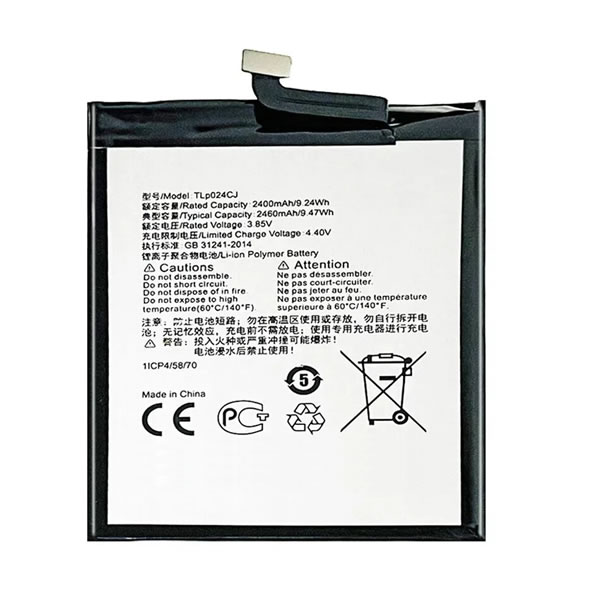 (image for) Replacement TLP024C1 TLP024CJ TLP024CC Battery for Alcatel IdealXtra 5059R 5046G Avalon V 5059S Shine Lite 5080X 3.85V 2400mAh