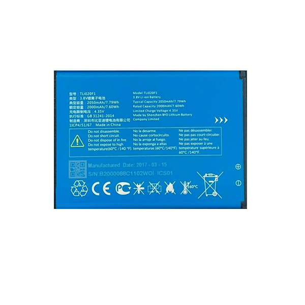 Replacement TLi020F1 battery for Alcatel Fierce 2 7040N idealXCITE 5044R Pop 5022D 5042D 5041C 3.8V - Click Image to Close