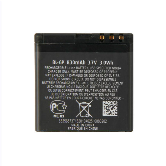 3.7V 830mAh Replacement BL-6P Battery for Nokia 6500 Classic 7900 Prism - Click Image to Close