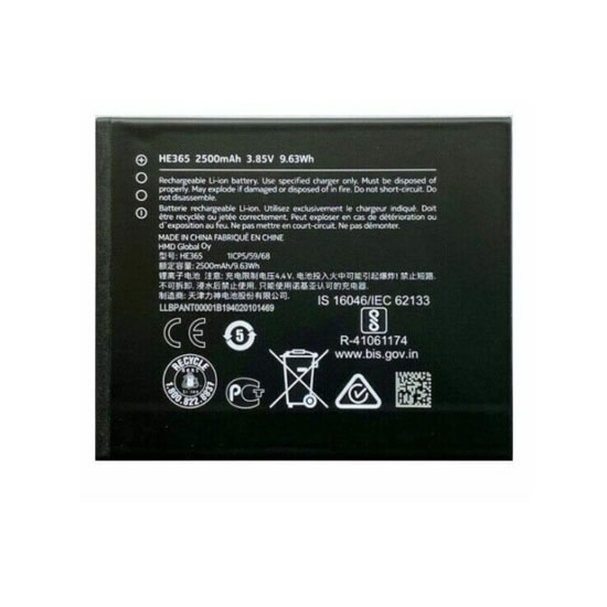 3.8V 2500mAh Replacement HE365 Battery for Nokia 1 PLUS TA-1130 1123 1127 1111 - Click Image to Close