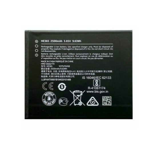 (image for) 3.8V 2500mAh Replacement HE365 Battery for Nokia 1 PLUS TA-1130 1123 1127 1111