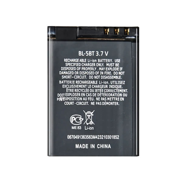 (image for) Replacement BL-5BT Battery for Nokia Classic 2600 Cell phone 3.7V 800mAh